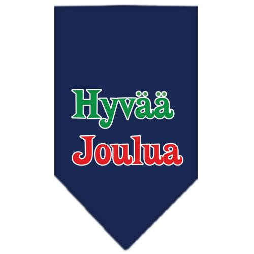 Hyvaa Joulua Screen Print Bandana Navy Blue Small