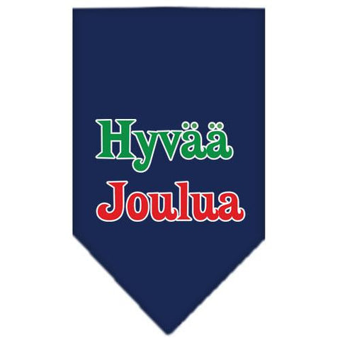 Hyvaa Joulua Screen Print Bandana Navy Blue Small