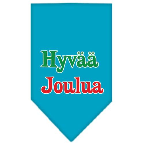 Hyvaa Joulua Screen Print Bandana Turquoise Small