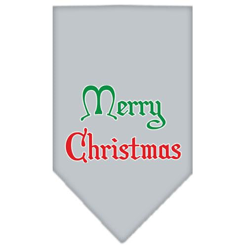 Merry Christmas Screen Print Bandana Grey Small