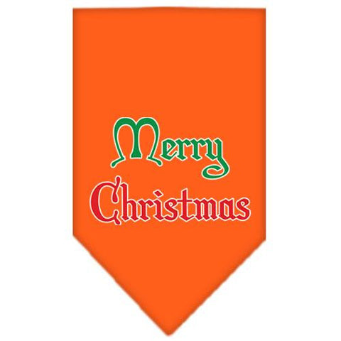 Merry Christmas Screen Print Bandana Orange Small