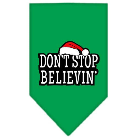 Dont Stop Believin Screen Print Bandana Emerald Green Large