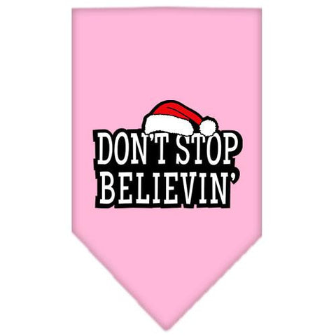 Dont Stop Believin Screen Print Bandana Light Pink Large