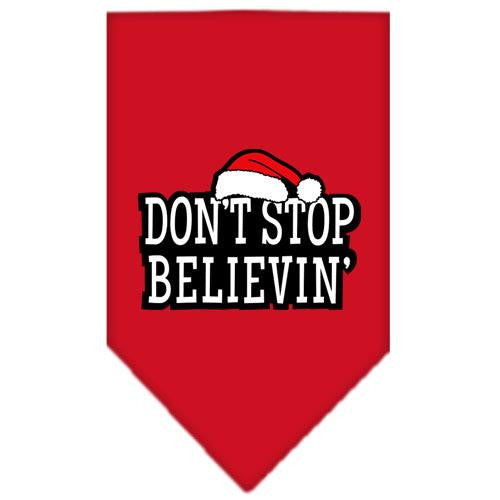 Dont Stop Believin Screen Print Bandana Red Small