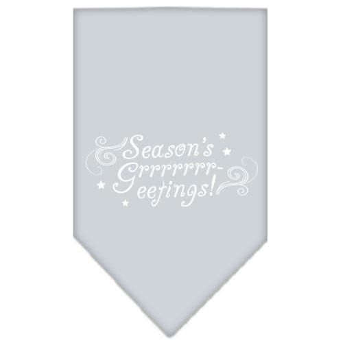 Seasons Greetings Screen Print Bandana Grey Small