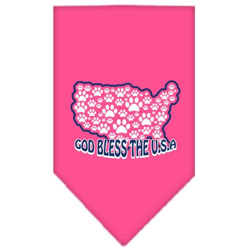 God Bless USA Screen Print Bandana Bright Pink Large