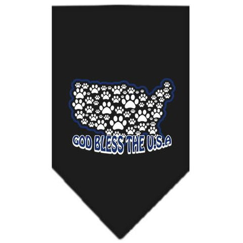 God Bless USA Screen Print Bandana Black Small