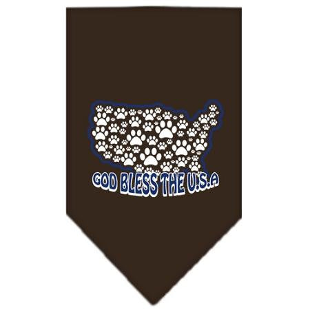 God Bless USA Screen Print Bandana Cocoa Small