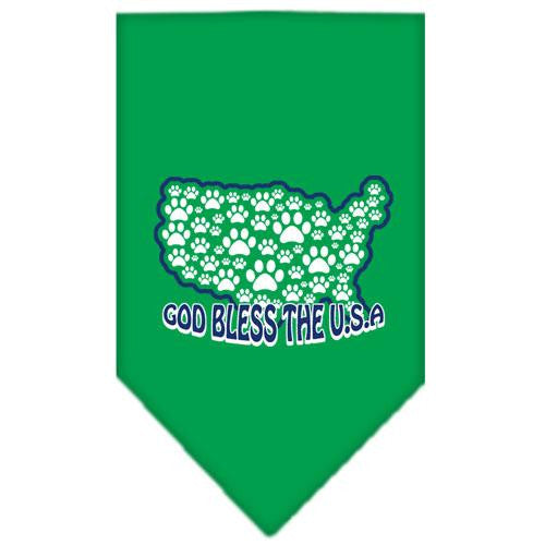 God Bless USA Screen Print Bandana Emerald Green Small