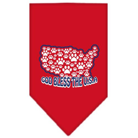 God Bless USA Screen Print Bandana Red Small