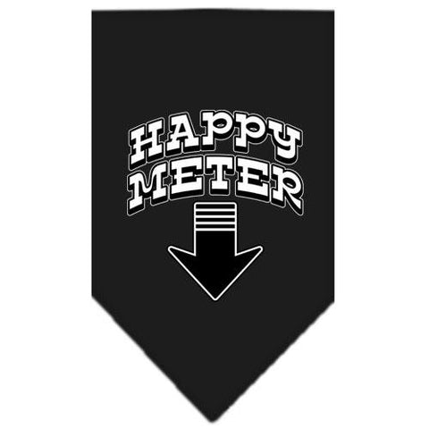 Happy Meter Screen Print Bandana Black Large