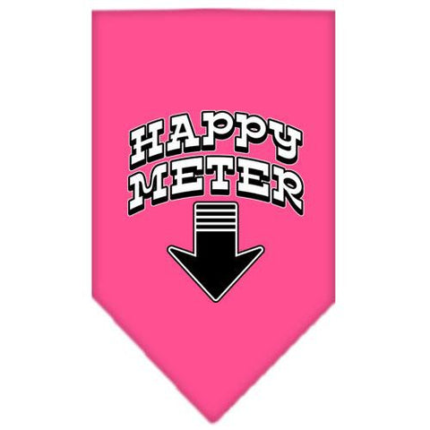 Happy Meter Screen Print Bandana Bright Pink Small