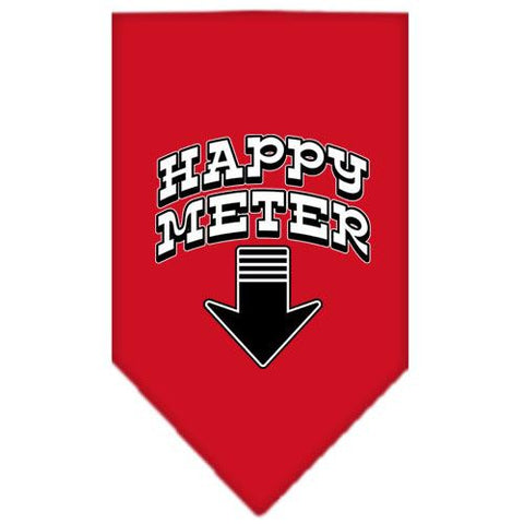 Happy Meter Screen Print Bandana Red Small