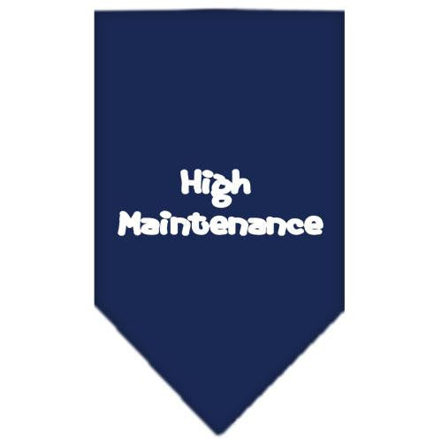 High Maintenance Screen Print Bandana Navy Blue Large