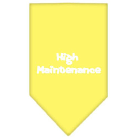 High Maintenance Screen Print Bandana Yellow Large