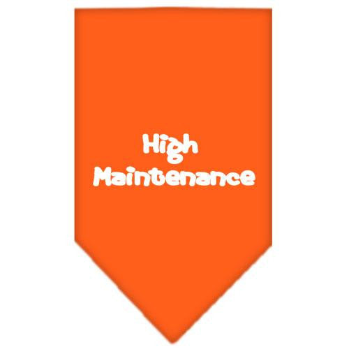 High Maintenance Screen Print Bandana Orange Small