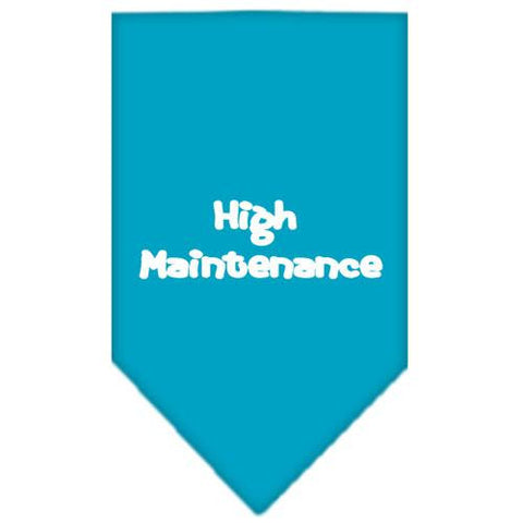 High Maintenance Screen Print Bandana Turquoise Small