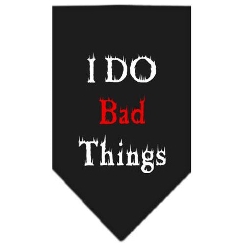 I Do Bad Things  Screen Print Bandana Black Large