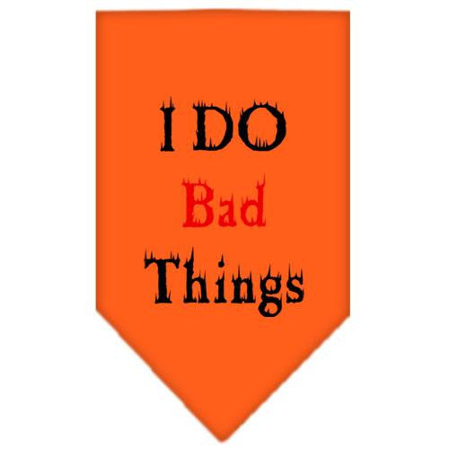 I Do Bad Things  Screen Print Bandana Orange Large