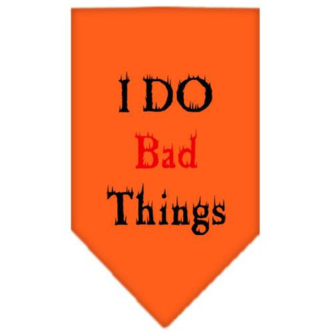 I Do Bad Things  Screen Print Bandana Orange Large