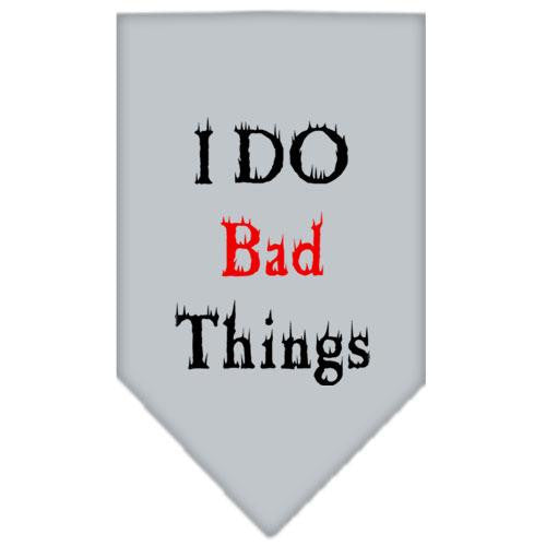 I Do Bad Things  Screen Print Bandana Grey Small