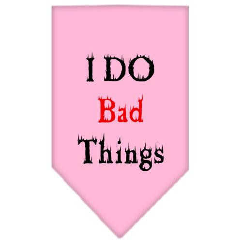 I Do Bad Things  Screen Print Bandana Light Pink Small