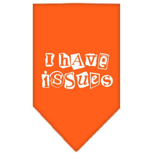 I Have Issues Screen Print Bandana Orange Large