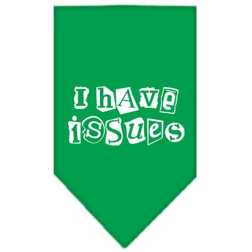 I Have Issues Screen Print Bandana Emerald Green Small