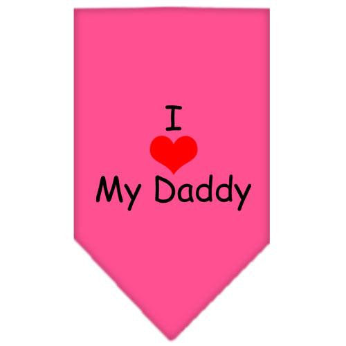 I Heart My Daddy  Screen Print Bandana Bright Pink Large