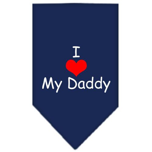 I Heart My Daddy  Screen Print Bandana Navy Blue large