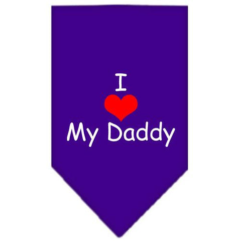 I Heart My Daddy  Screen Print Bandana Purple Large