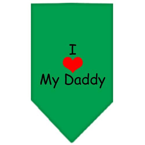 I Heart My Daddy  Screen Print Bandana Emerald Green Small