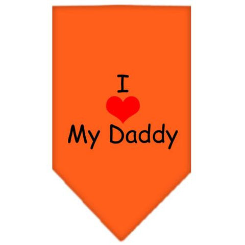 I Heart My Daddy  Screen Print Bandana Orange Small