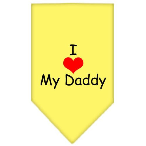 I Heart My Daddy  Screen Print Bandana Yellow Small