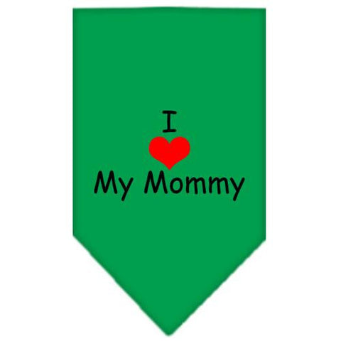 I Heart My Mommy  Screen Print Bandana Emerald Green Large