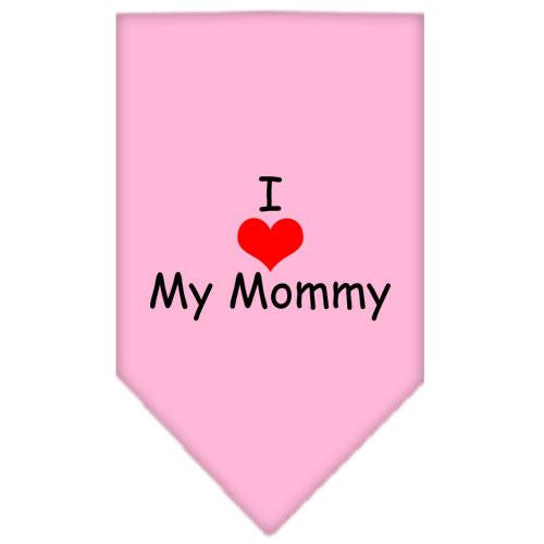 I Heart My Mommy  Screen Print Bandana Light Pink Large