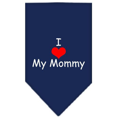 I Heart My Mommy  Screen Print Bandana Navy Blue large