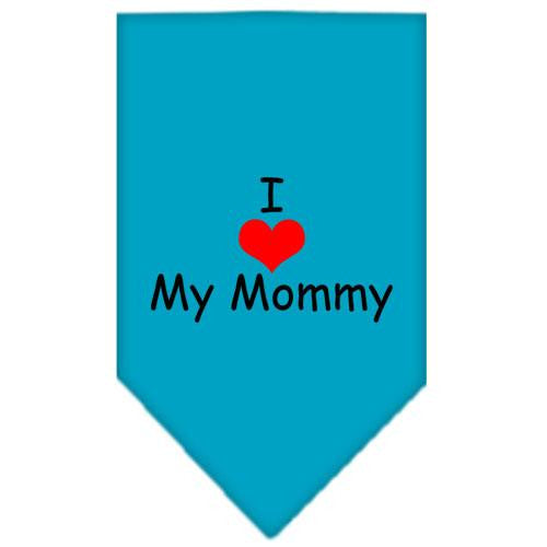 I Heart My Mommy  Screen Print Bandana Turquoise Large