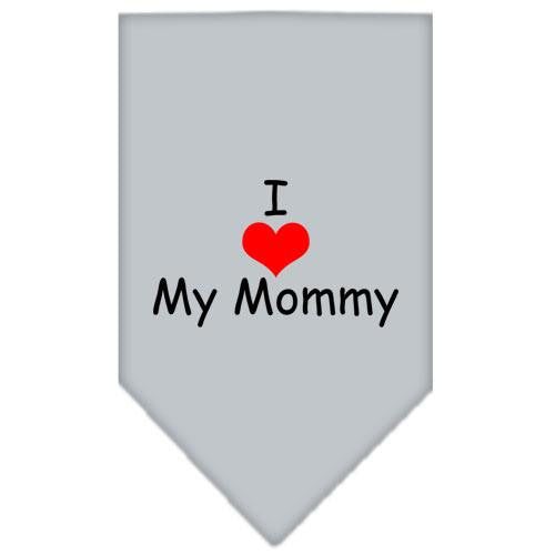 I Heart My Mommy  Screen Print Bandana Grey Small