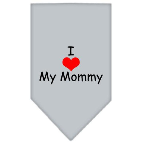 I Heart My Mommy  Screen Print Bandana Grey Small