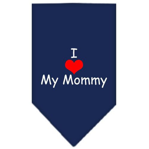 I Heart My Mommy  Screen Print Bandana Navy Blue Small