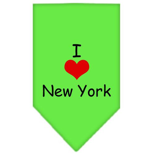 I Heart New York  Screen Print Bandana Lime Green Large