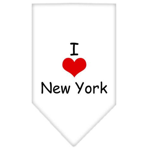 I Heart New York  Screen Print Bandana White Large