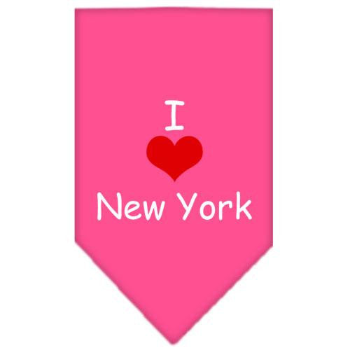 I Heart New York  Screen Print Bandana Bright Pink Small