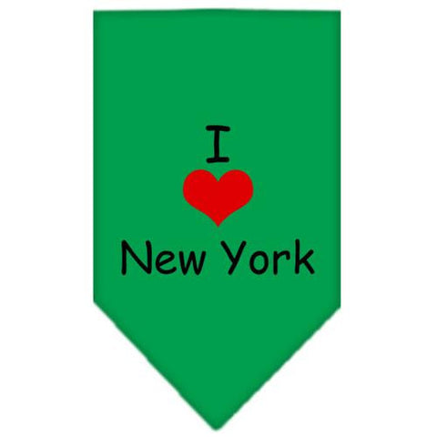 I Heart New York  Screen Print Bandana Emerald Green Small