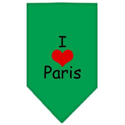 I Heart Paris  Screen Print Bandana Emerald Green Large