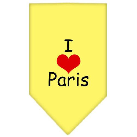 I Heart Paris  Screen Print Bandana Yellow Large