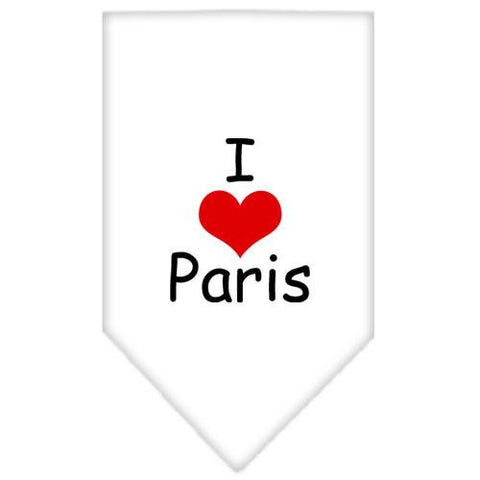 I Heart Paris  Screen Print Bandana White Small