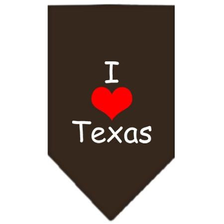 I Heart Texas  Screen Print Bandana Cocoa Large