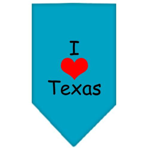 I Heart Texas  Screen Print Bandana Turquoise Large